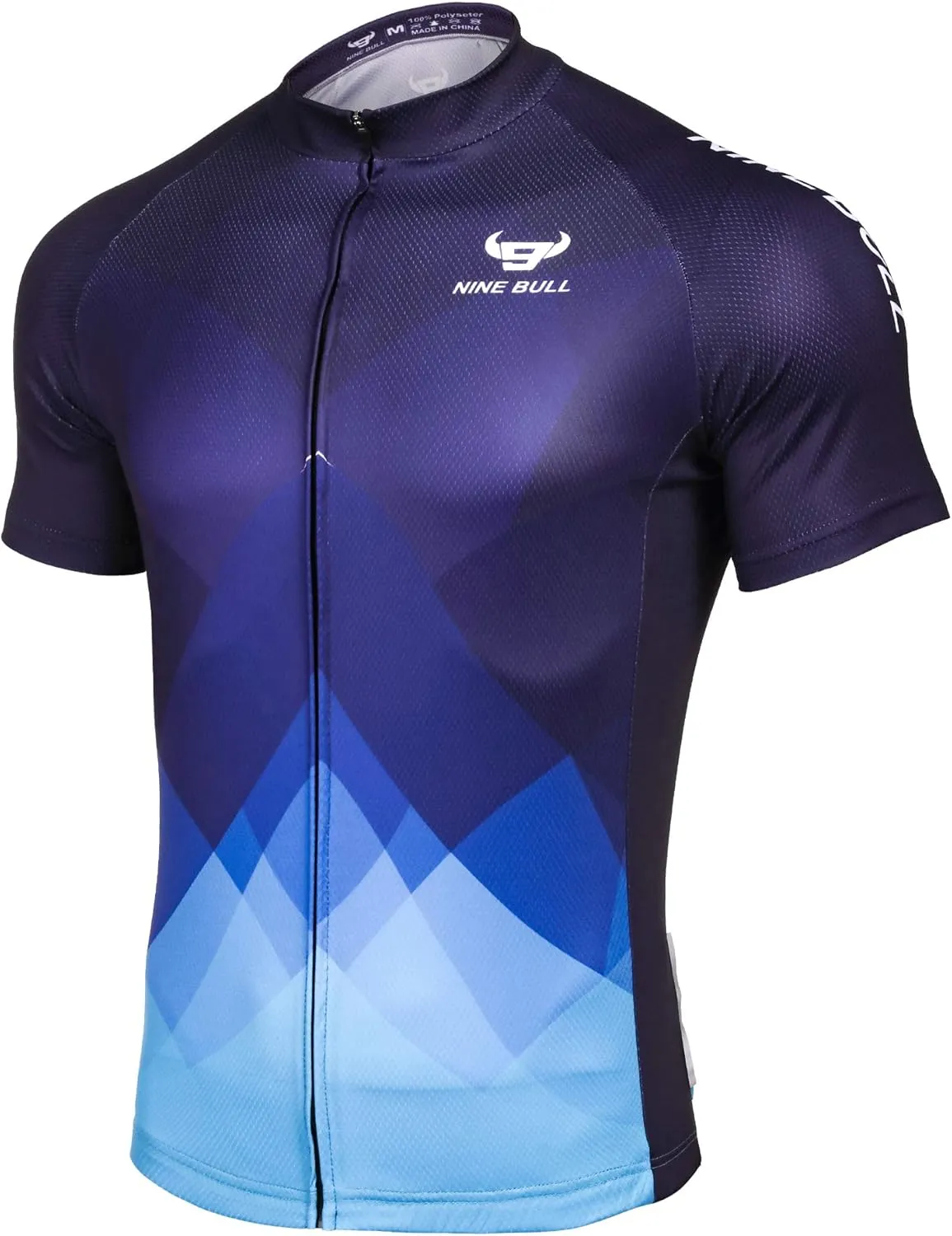 nine bull Men's Cycling Bike Jersey Short Sleeve with 3 Rear Pockets Moisture Wicking, Breathable, Quick Dry Biking Shirt
