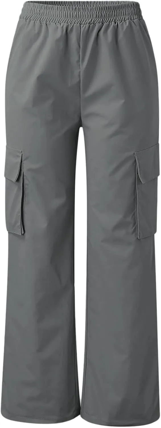 ODIZLI Women's Cargo Pants Casual Loose High Waisted Straight Leg Baggy Pants Trousers with Pockets