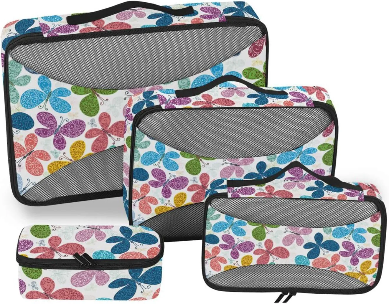 Packing Cube 4 Set Luggage Organizer Travel Bag Organizer for Luggage Packing Cubs Colorful Butterfly