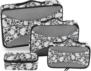 Packing Cube 4 Set Luggage Organizer Travel Organizer Bags for Luggage Packimg Cubes Skulls Vector