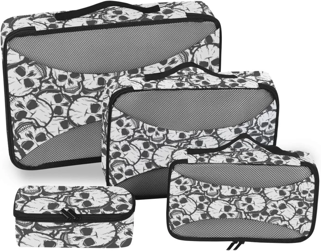 Packing Cube 4 Set Luggage Organizer Travel Organizer Bags for Luggage Packimg Cubes Skulls Vector