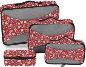 Packing Cube 4 Set Suitcase Organizer Bags Suitcase Packing Cubes for Travel Paxking Cubes Florals