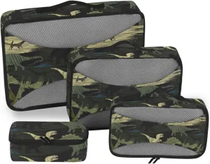 Packing Cube Set of 4 Luggage Bags Organizers Luggage Packing Cubes for Travel Packimg Cubes Camouflage Dino