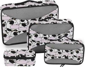 Packing Cube Set of 4 Suitcase Organizer Bags Packing Cubes Travel Oacking Cubes Cute Cow