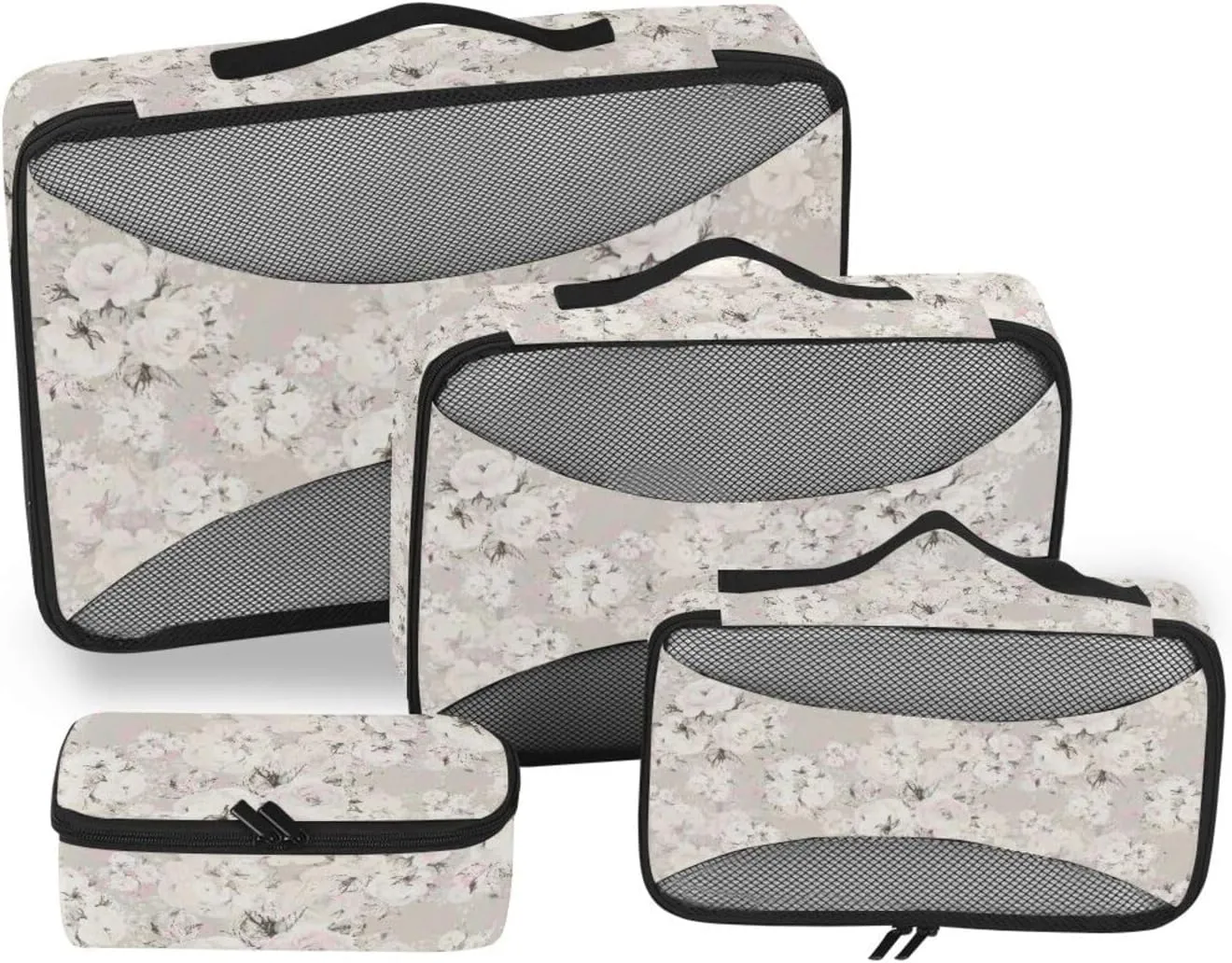 Packing Cubes 4 Set Luggage Cubes Luggage Packing Cubes for Travel Packing Cunes Floral Bouquets