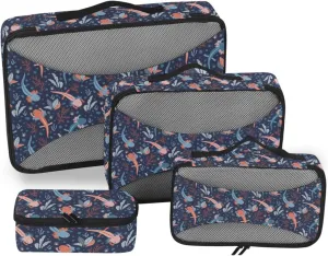 Packing Cubes 4 Set Luggage Cubes Travel Compartment Organizer Bags Packing Cuves Axolotl