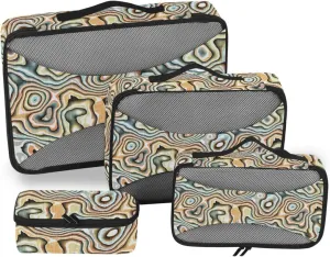Packing Cubes 4 Set Luggage Organizers for Suitcase Packing Cubes Travel Oacking Cubes Art Effect Pattern