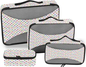 Packing Cubes 4 Set Luggage Packing Cubes Travel Bag Organizer for Luggage Paxking Cubes Star Rainbow