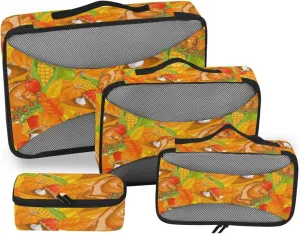 Packing Cubes for Suitcases 4 Set Luggage Organizer Suitcase Packing Cubes for Travel Packimg Cubes Thanksgiving Harvest