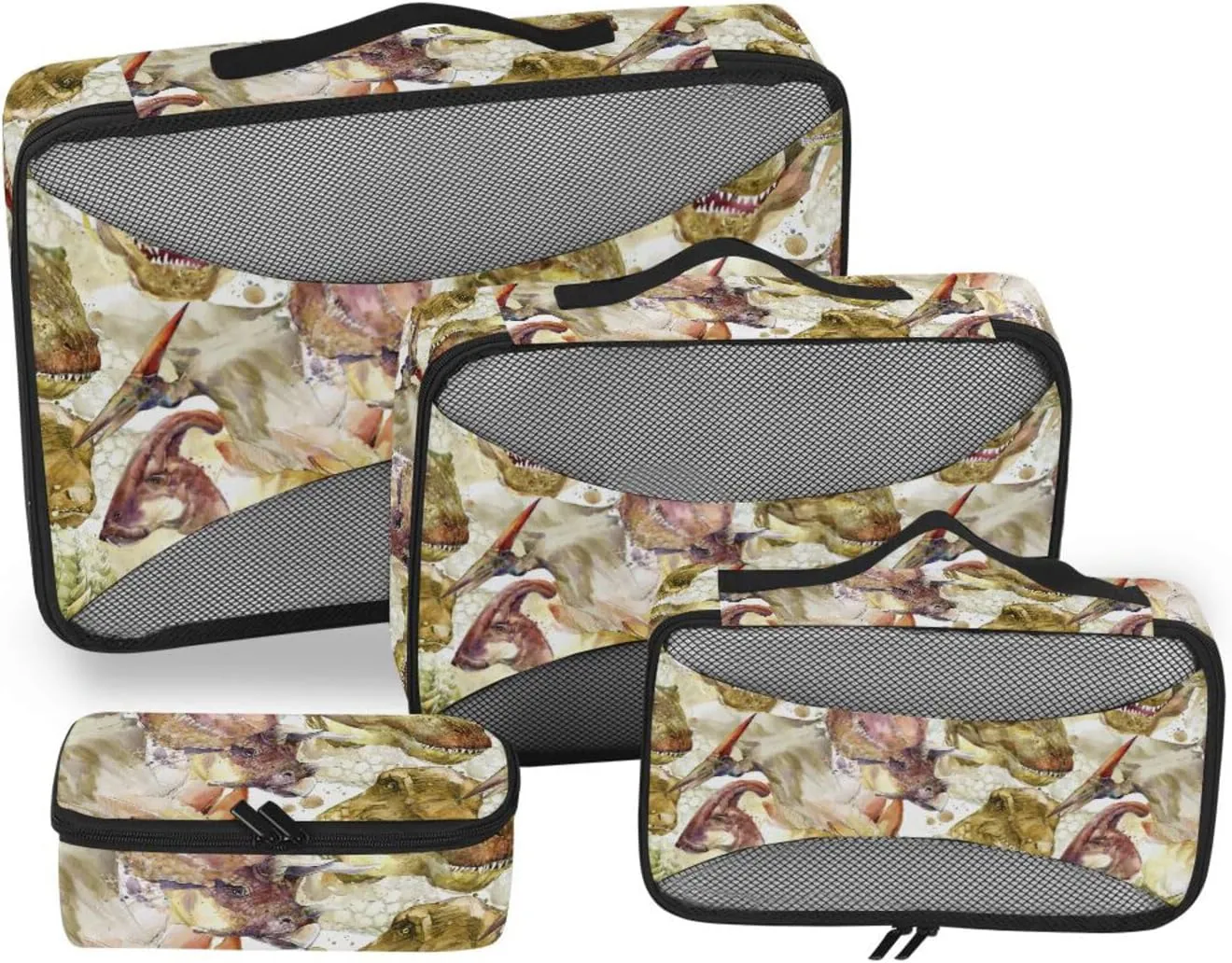 Packing Cubes for Suitcases 4 Set Suitcase Organizer Bags Travel Organizer Bags for Luggage Packimg Cubes Dinosaurs Pattern