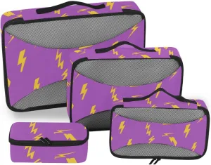 Packing Cubes for Travel 4 Set Luggage Cubes for Packing Suitcase Packing Cubes for Travel Packing Cuves Lightning Purple Y2k