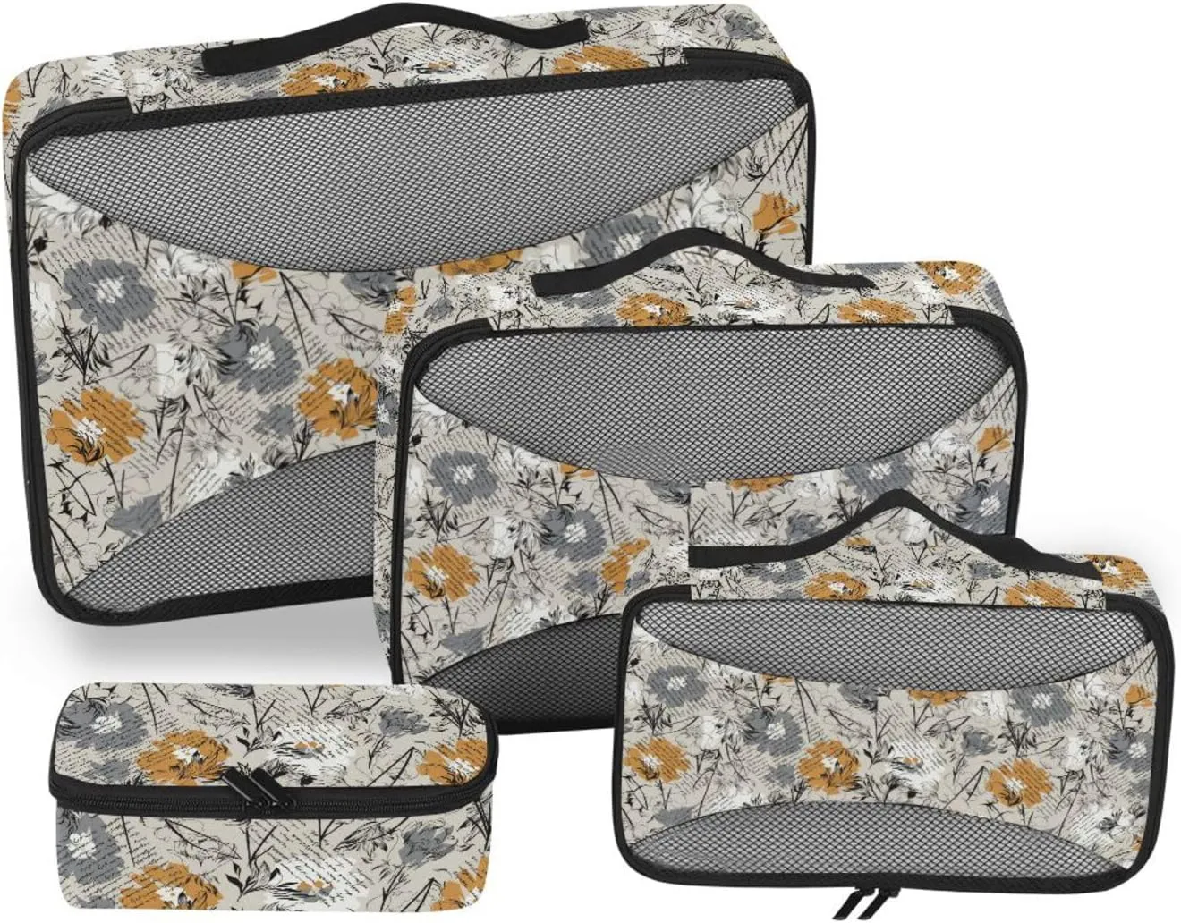 Packing Cubes for Travel 4 Set Suitcase Organizer Bags Travel Cubes for Packing Women Packing Cubed Floral Pattern