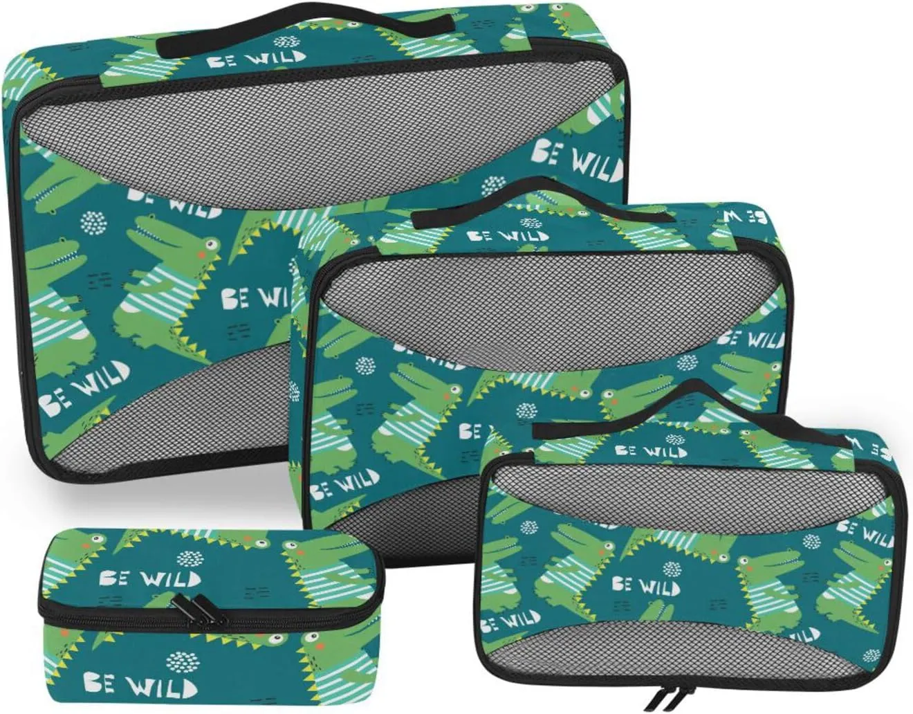 Packing Cubes for Travel Set of 4 Luggage Bags Organizers Suitcase Cubes for Packing Packing Cunes Crocodiles Blue