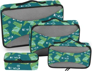 Packing Cubes for Travel Set of 4 Luggage Bags Organizers Suitcase Cubes for Packing Packing Cunes Crocodiles Blue