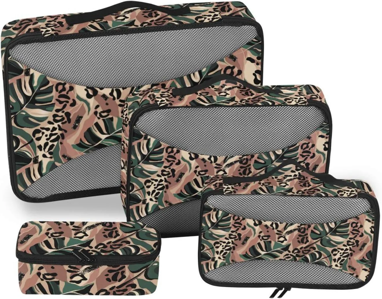 Packing Cubes for Travel Set of 4 Luggage Cubes for Packing Luggage Packing Cubes for Travel Packing Cunes Leopard Skin