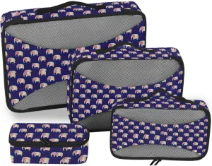 Packing Cubes for Travel Set of 4 Luggage Cubes for Packing Suitcase Organizers Packing Cuves Cute Small Elephants