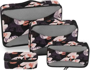 Packing Cubes for Travel Set of 4 Luggage Organizers for Suitcase Travel Cube Packing Cunes Eiffel-tower