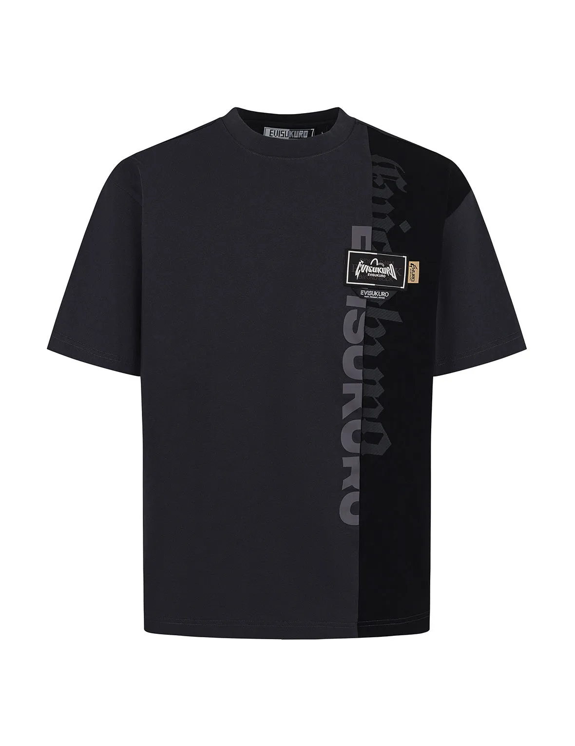 Panel design with Multi Labels Relax Fit T-Shirt