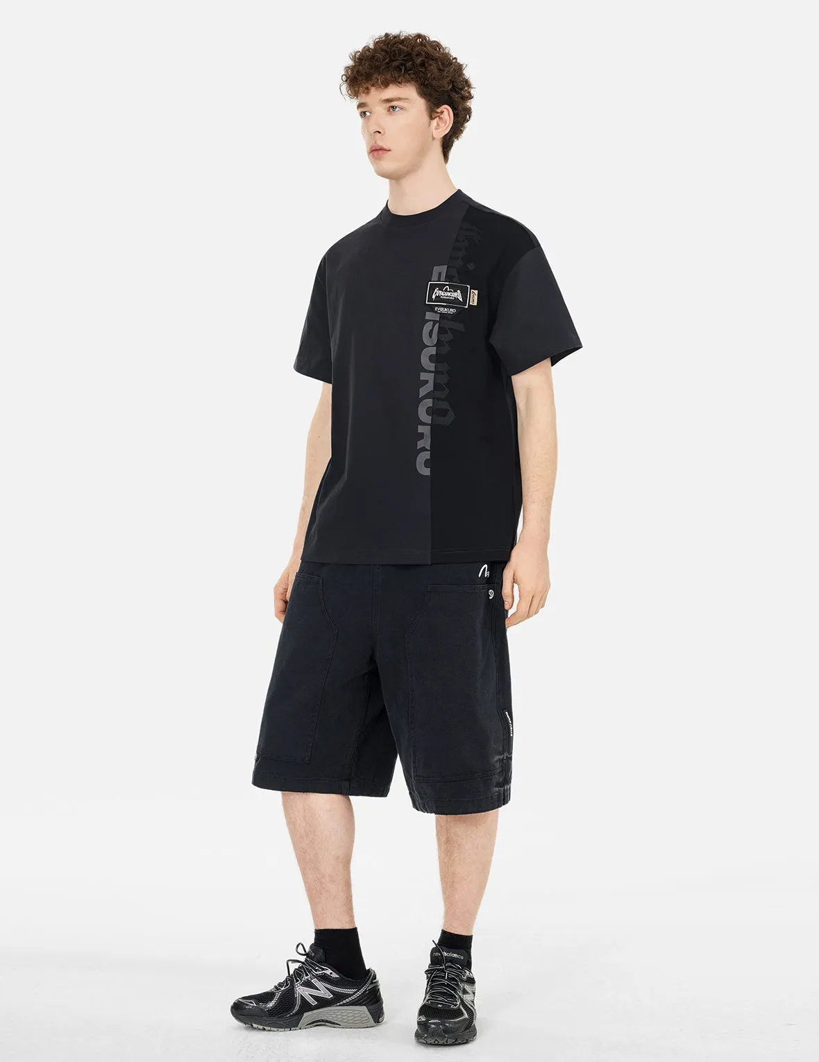 Panel design with Multi Labels Relax Fit T-Shirt
