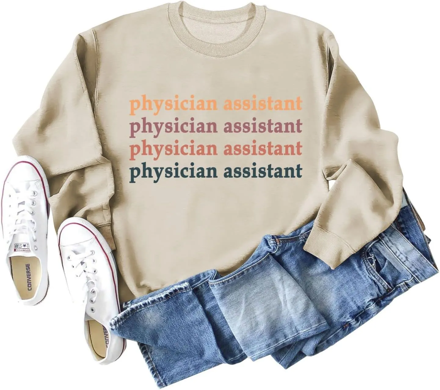 Physician Assistant Sweatshirt for Women Crewneck Pullover Sweatshirt Long Sleeve Shirt Oversized Hoodie Top