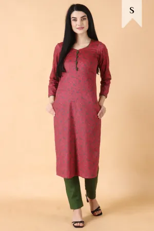 Pink Carrot Woollen Kurta Set