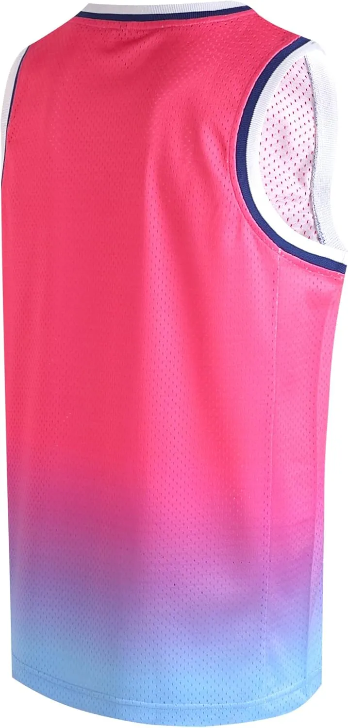 Pullonsy Men's Mesh Athletic Basketball Jersey V-Neck Hip Hop Sports Shirts Fans Tank Top