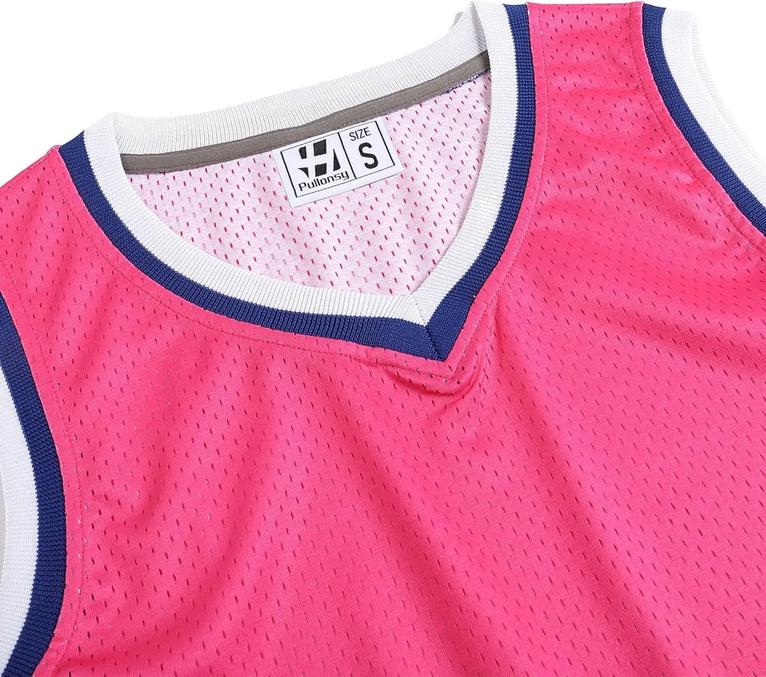 Pullonsy Men's Mesh Athletic Basketball Jersey V-Neck Hip Hop Sports Shirts Fans Tank Top