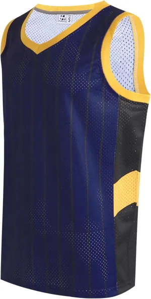 Pullonsy Men's Mesh Athletic Basketball Jersey V-Neck Hip Hop Sports Shirts Fans Tank Top