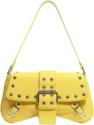 Purses for Women PU Leather Rivet Punk Hobo Purse Shoulder Bag Cute Studded Purse Womens Small Goth Bag