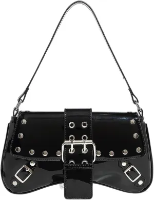Purses for Women PU Leather Rivet Punk Hobo Purse Shoulder Bag Cute Studded Purse Womens Small Goth Bag