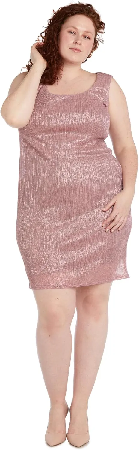 R&M Richards Womens 2PC Metallic Dress with Jacket