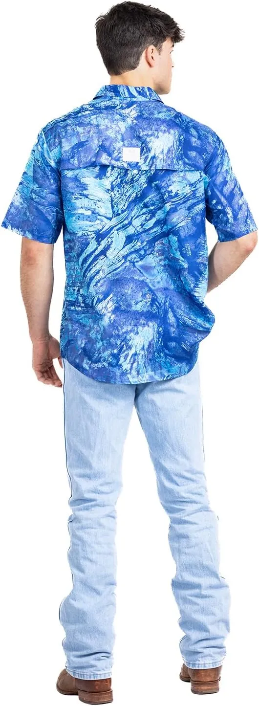 Realtree Men's Camo UV UPF 50  Sun Protection Camo Vented Breathable Fast Fry Hiking Hunting Fishing Short Sleeve Shirts