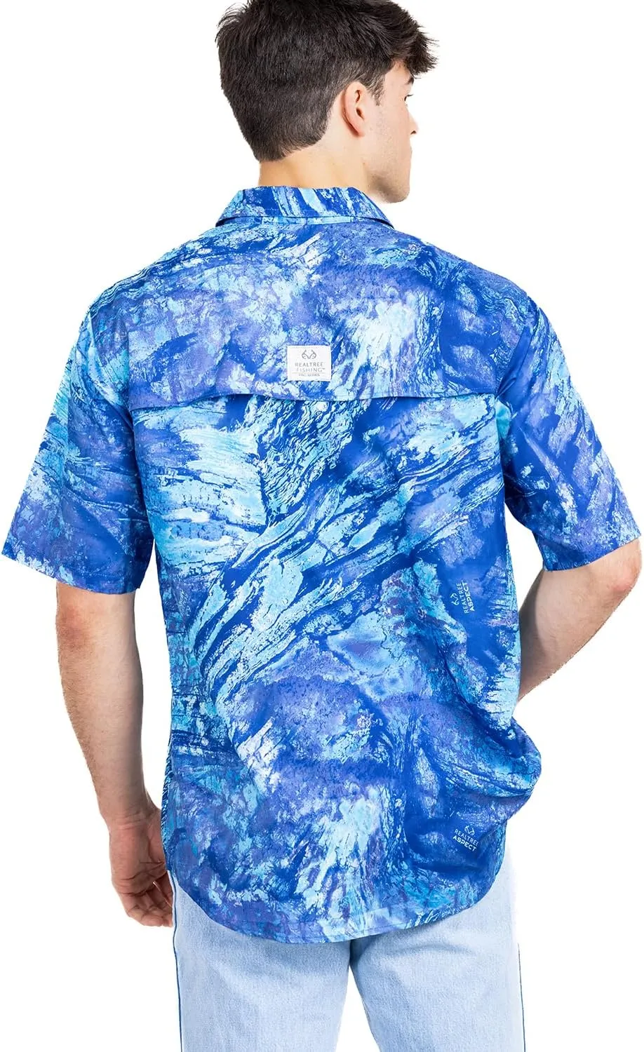 Realtree Men's Camo UV UPF 50  Sun Protection Camo Vented Breathable Fast Fry Hiking Hunting Fishing Short Sleeve Shirts