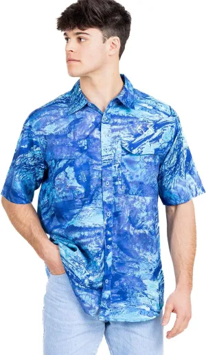 Realtree Men's Camo UV UPF 50  Sun Protection Camo Vented Breathable Fast Fry Hiking Hunting Fishing Short Sleeve Shirts