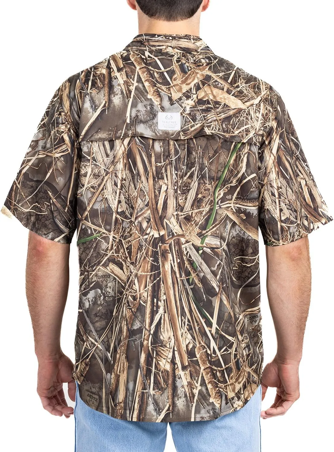 Realtree Men's Camo UV UPF 50  Sun Protection Camo Vented Breathable Fast Fry Hiking Hunting Fishing Short Sleeve Shirts