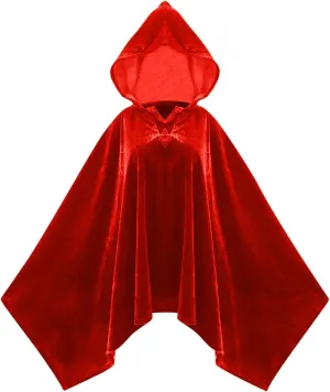 Ruziyoog Unisex Hooded Cloak Halloween Short Steampunk Cape Victorian Capelet Medieval Hobbit Halloween Cosplay Costume