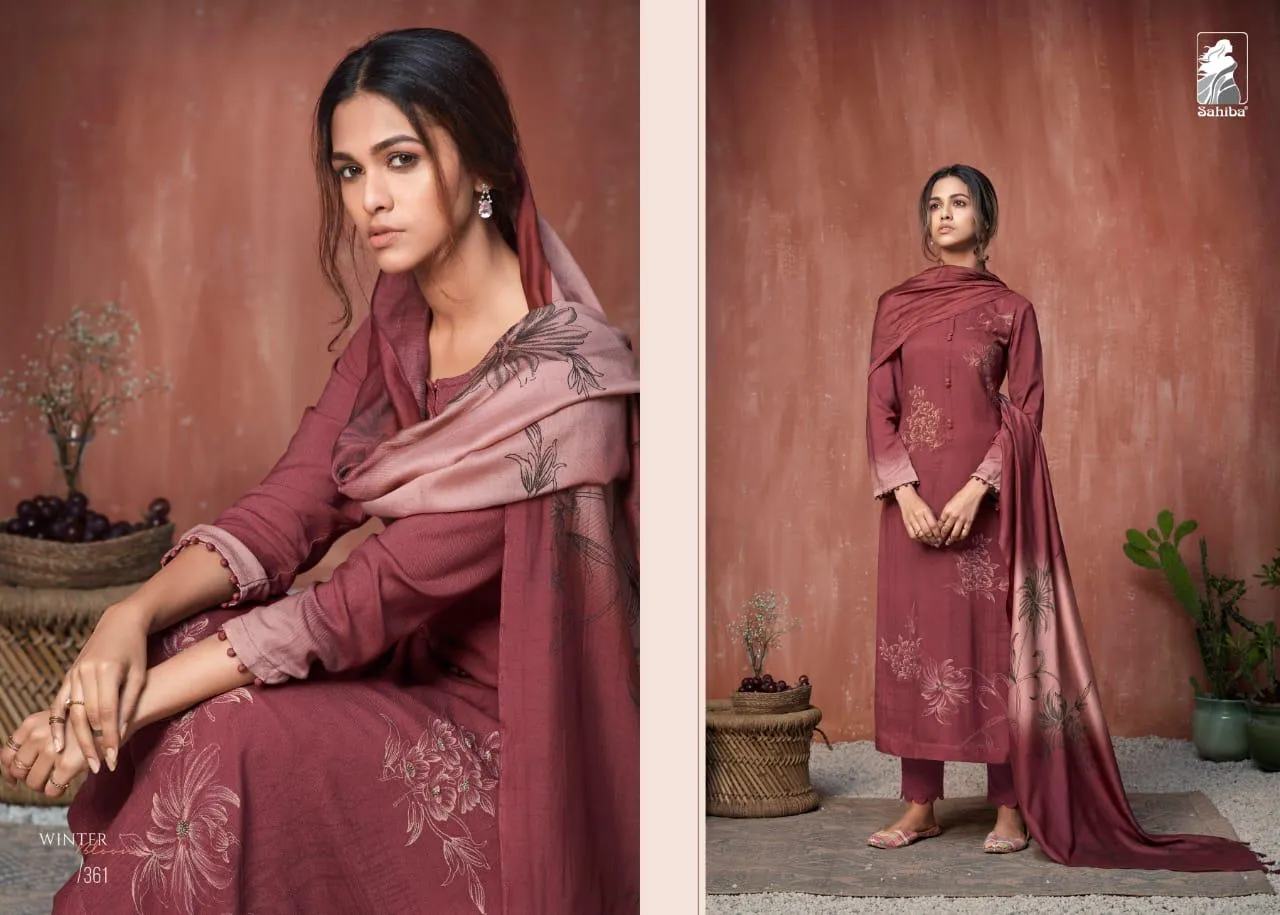 Sahiba Presents Winter Bloom Pure Pashmina Printed Fancy Designer Salwar Kameez