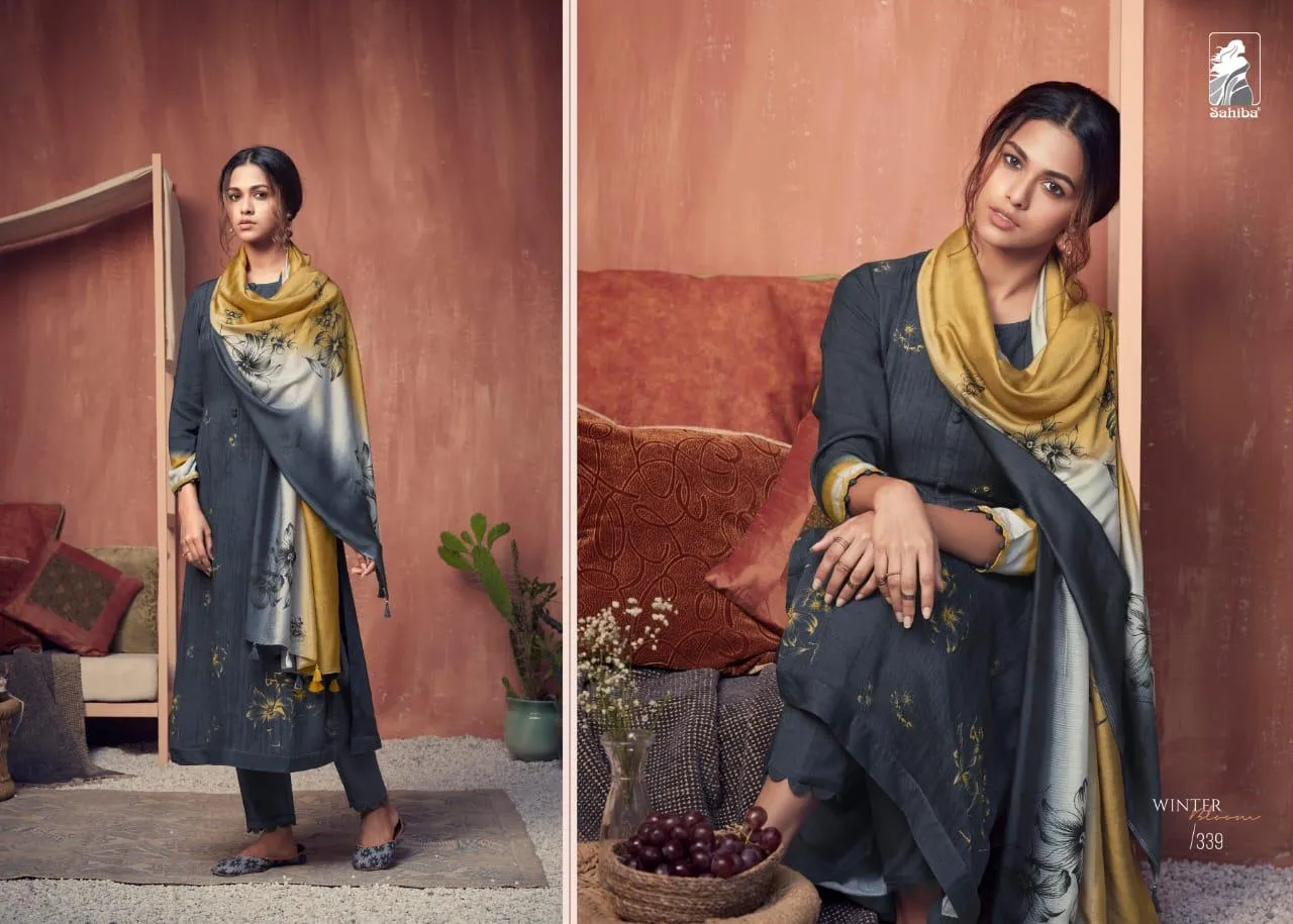 Sahiba Presents Winter Bloom Pure Pashmina Printed Fancy Designer Salwar Kameez