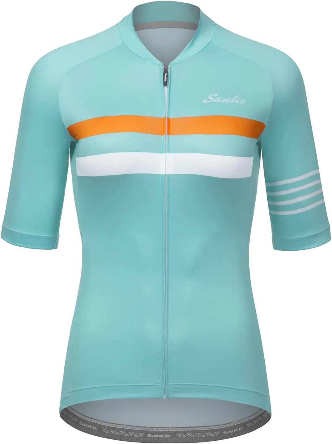 Santic Cycling Jersey Women's Shorts Sleeve Tops Bike Shirts Bicycle Jacket Full Zip with Pockets Andrea