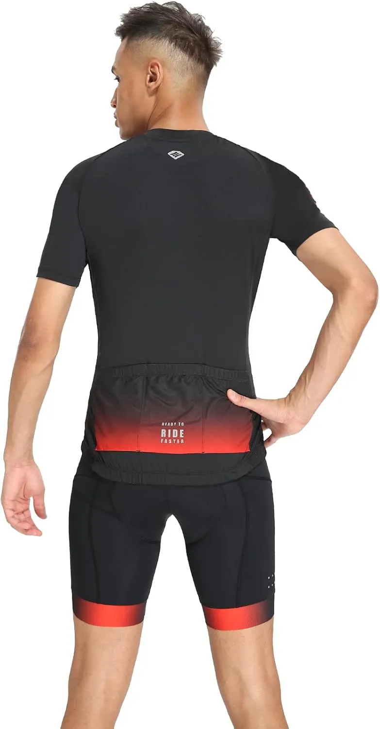 Santic Mens Cycling Jersey Short Sleeve Bike Shirts for Men Bicycle Jacket with Pockets Breathable & Quick Dry Yorkson
