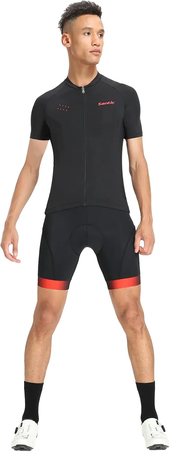 Santic Mens Cycling Jersey Short Sleeve Bike Shirts for Men Bicycle Jacket with Pockets Breathable & Quick Dry Yorkson