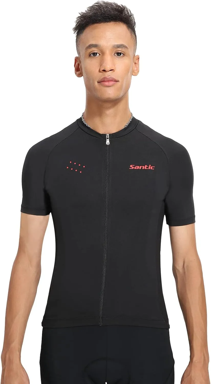 Santic Mens Cycling Jersey Short Sleeve Bike Shirts for Men Bicycle Jacket with Pockets Breathable & Quick Dry Yorkson
