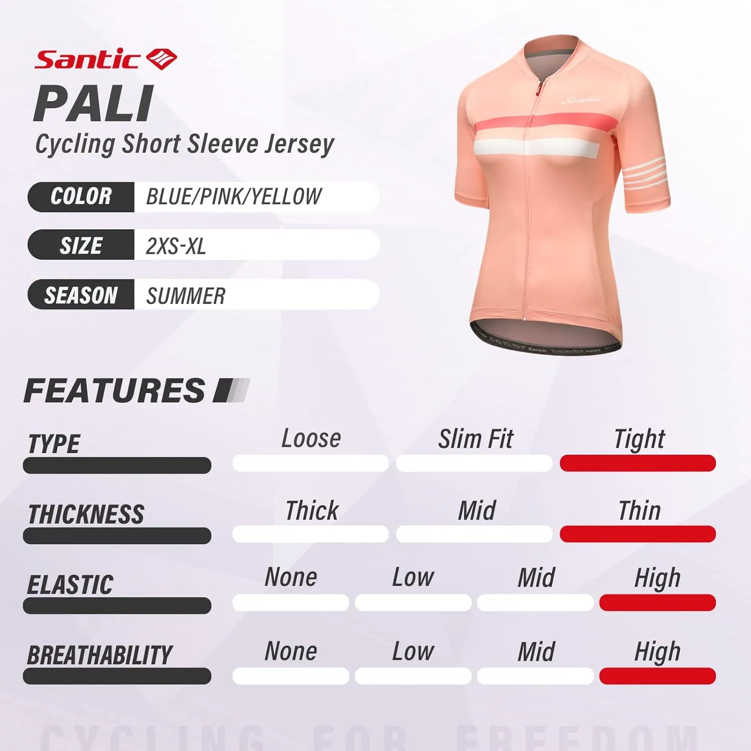 Santic Women's Cycling Jersey Long Sleeve Bike Jersey Biking Shirts Bicycle Tops with Three Pockets