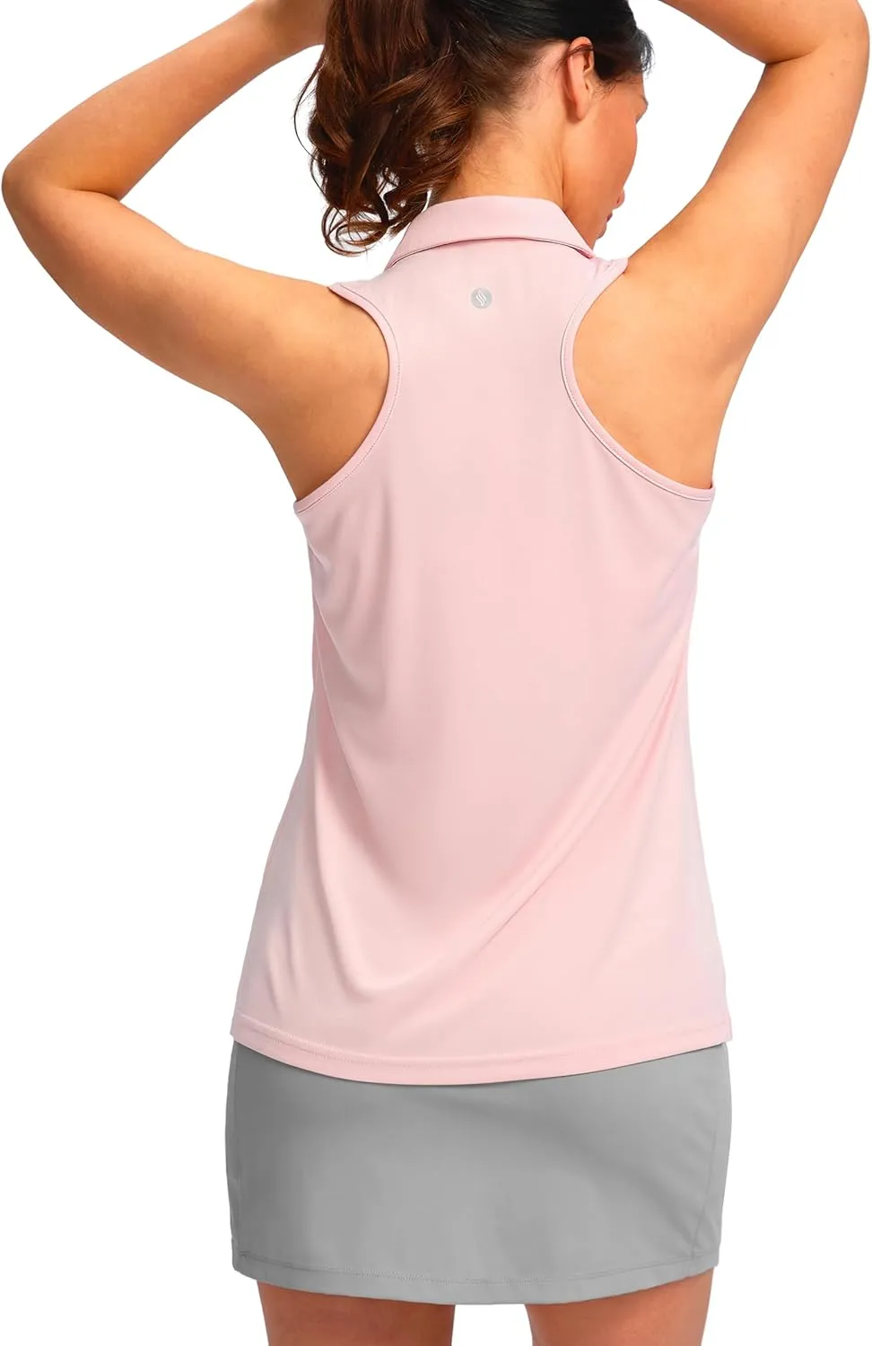 SANTINY Womens Sleeveless Golf Shirt Racerback V Neck Tank Tops Quick Dry Tennis Collared Polo Shirts for Women