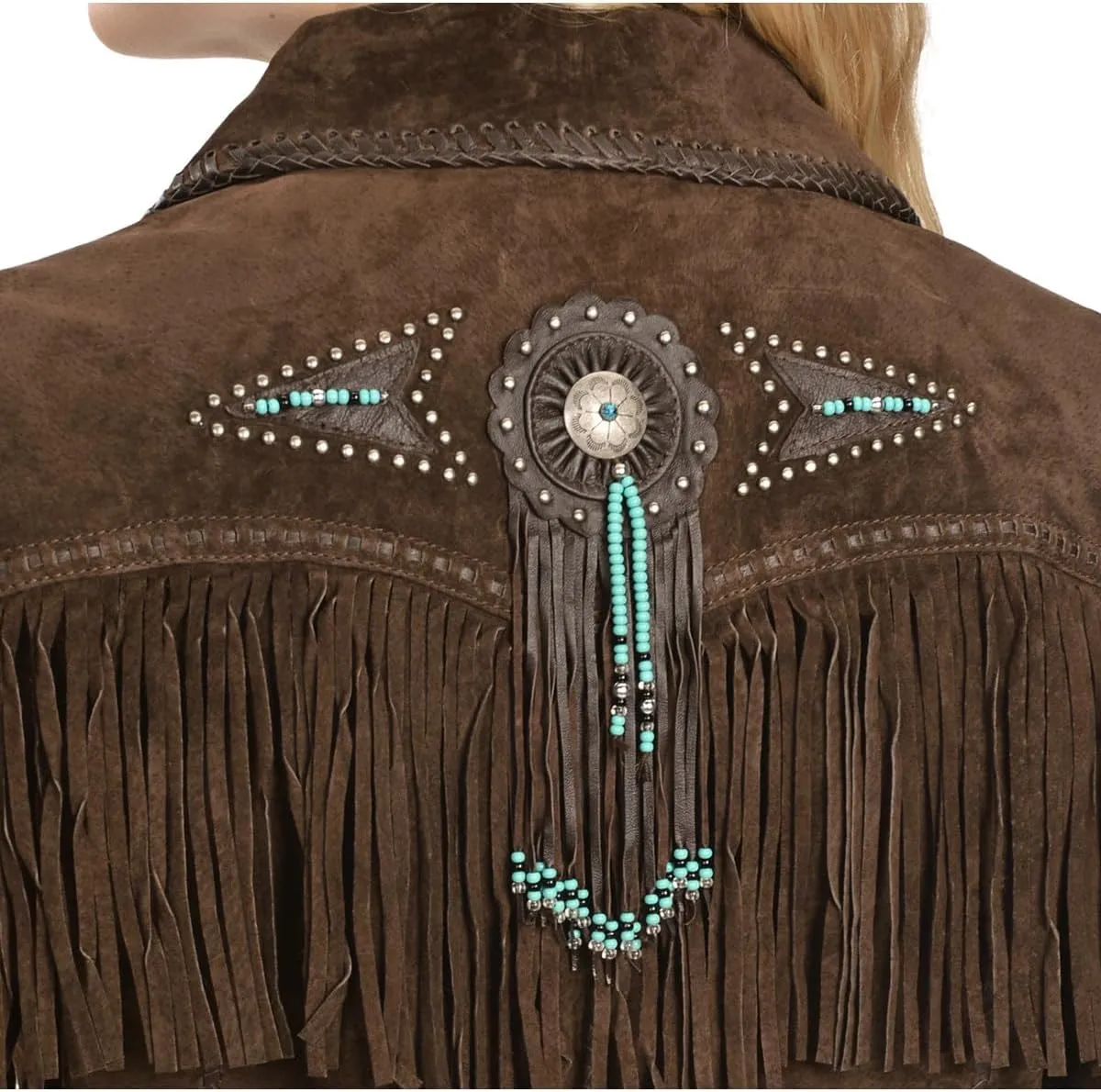 Scully Women's Fringe and Beaded Boar Suede Leather Jacket - L152-86