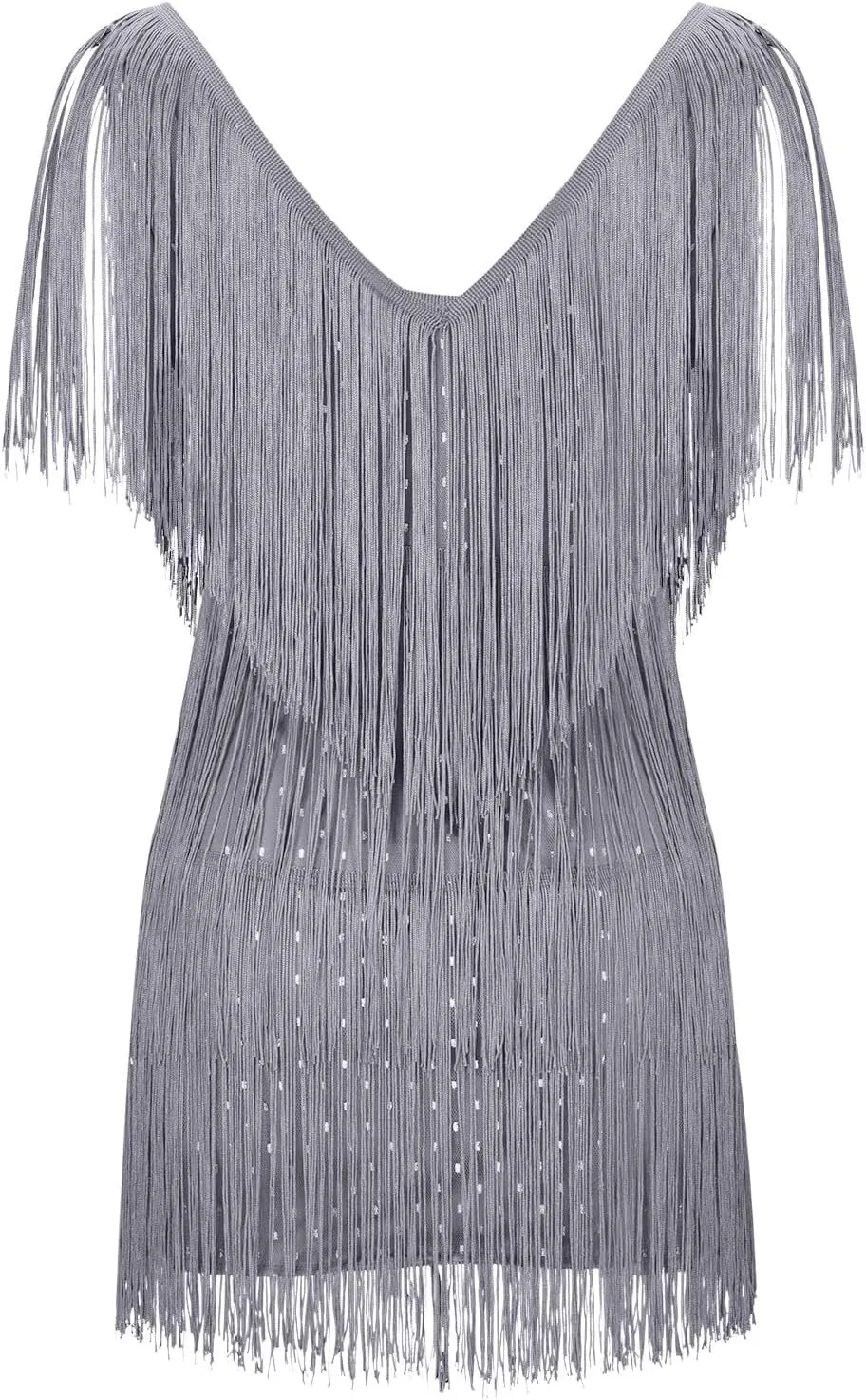 Sequin Cocktail Flapper Dresses 1920s Gatsby with All-Over Fringe Prom Party Mini Dress Tango Ballroom Dancing Costume