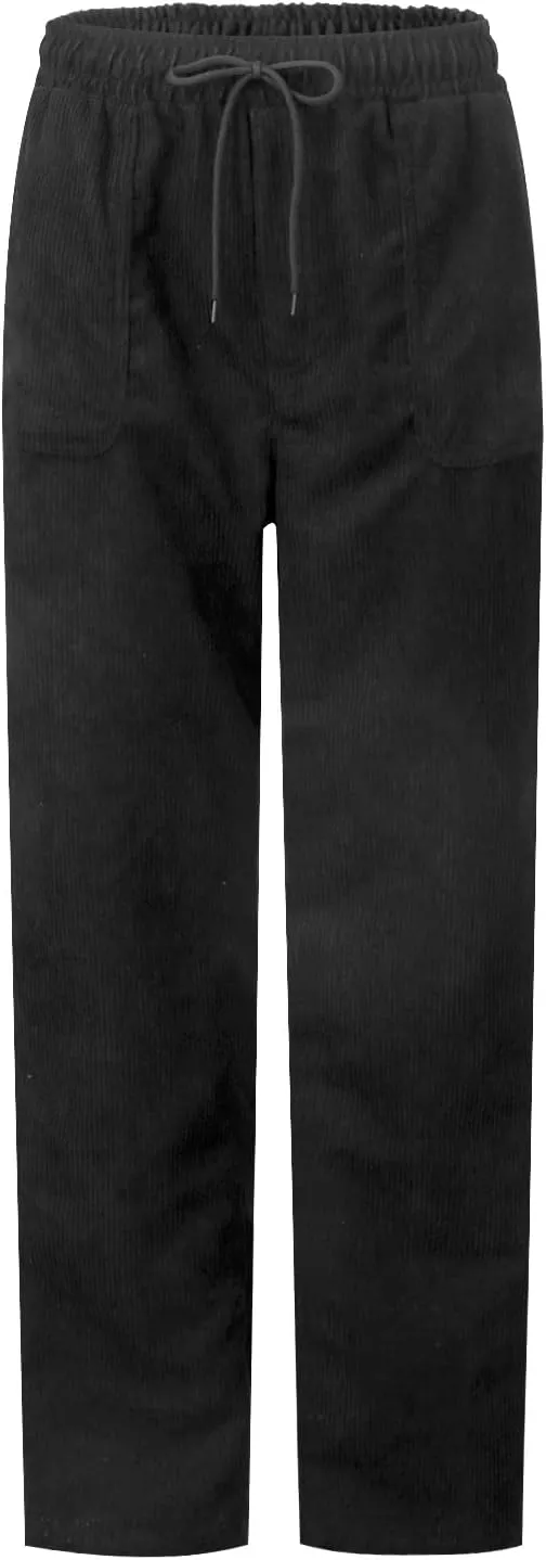 SERYU Corduroy Pants for Women Casual Drawstring Elastic High Waist Straight Leg Pants Loose Comfy Trousers with Pockets