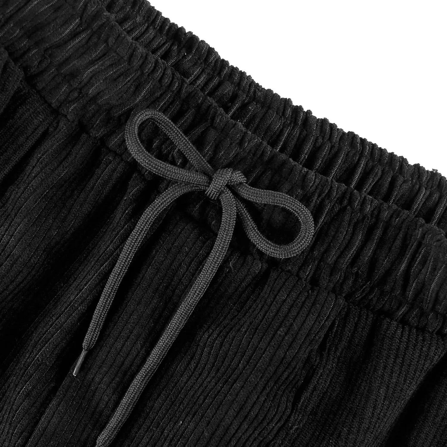 SERYU Corduroy Pants for Women Casual Drawstring Elastic High Waist Straight Leg Pants Loose Comfy Trousers with Pockets
