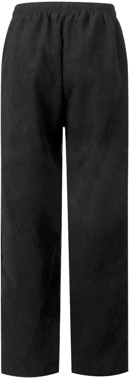 SERYU Corduroy Pants for Women Casual Drawstring Elastic High Waist Straight Leg Pants Loose Comfy Trousers with Pockets