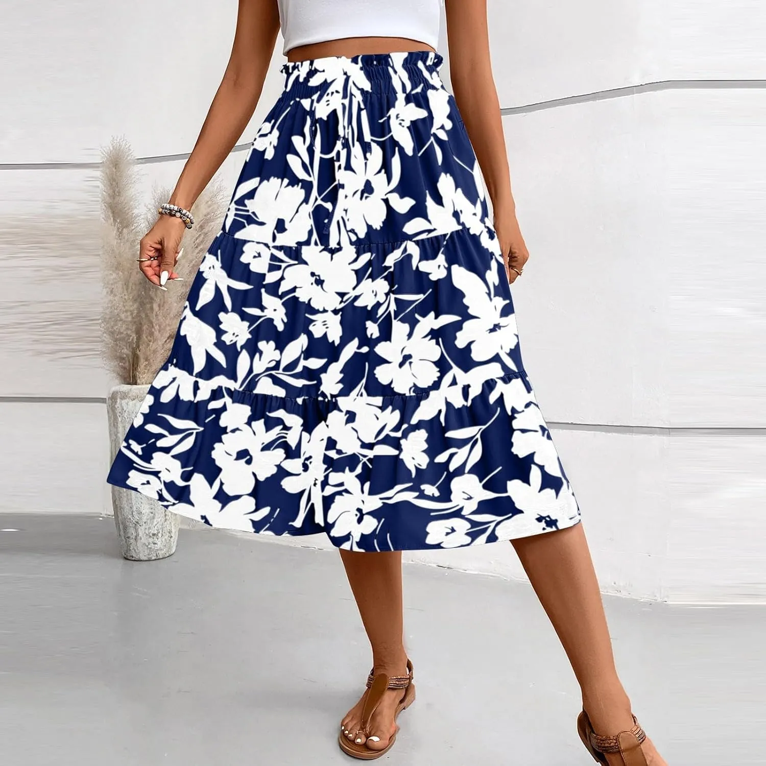 Skirts for Women Trendy 2025 Summer Boho A Line Western Skirt Casual Resort Wear